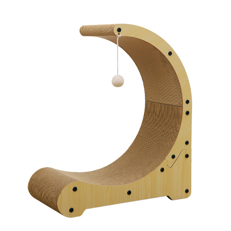 KFX-3796541 Arc-Shaped Corrugated Paper Cat Scratching Board and Nest Climbing Frame