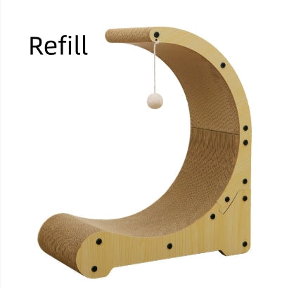 KFX-3796541 Arc-Shaped Corrugated Paper Cat Scratching Board and Nest Climbing Frame