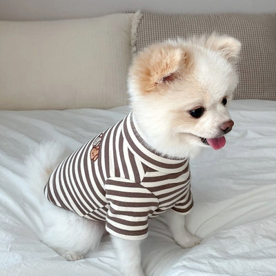 KFX-3796925 Lightweight Casual Dog Apparel in Coffee Bar Yellow - XS to XL Sizes Available