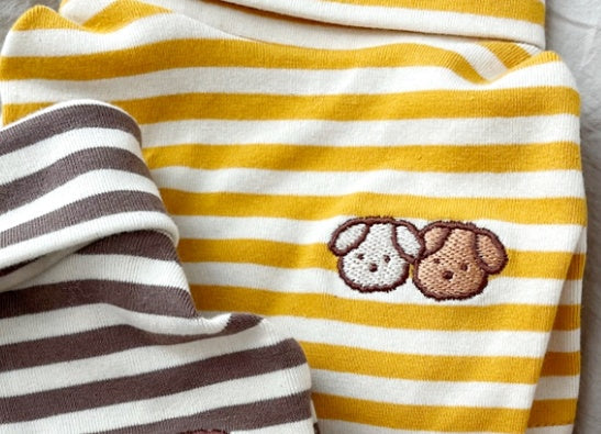 KFX-3796925 Lightweight Casual Dog Apparel in Coffee Bar Yellow - XS to XL Sizes Available