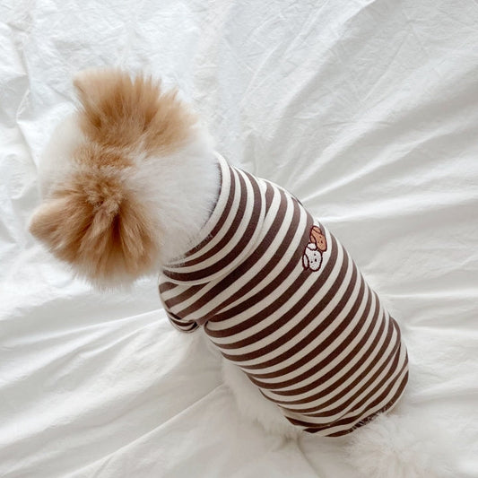 KFX-3796925 Lightweight Casual Dog Apparel in Coffee Bar Yellow - XS to XL Sizes Available