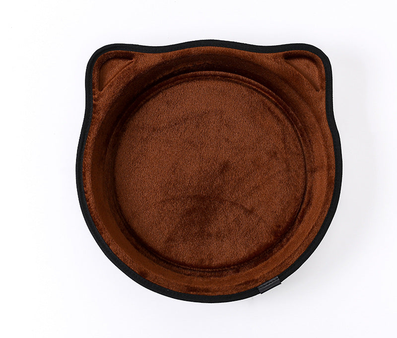 KFX-3797949 Sucker Window Sill Nest Round Cat Bed - Soft Short Plush Pet Nest for Cats