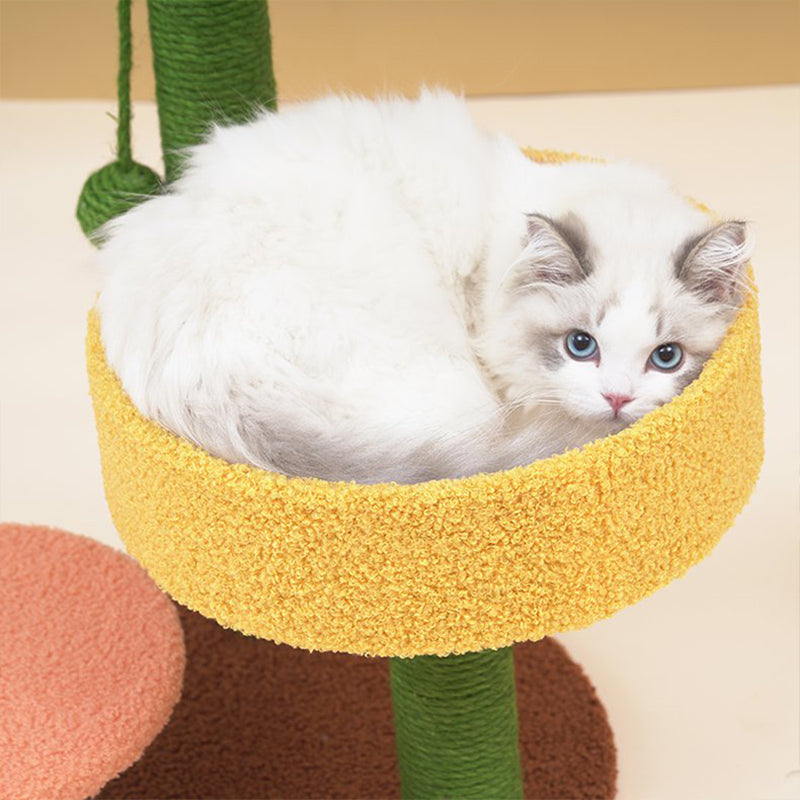 KFX-3799613 Cat Climbing Frame with Sisal Hemp Column for Scratching and Cozy Nesting