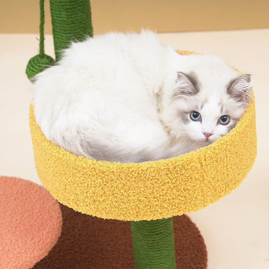 KFX-3799613 Cat Climbing Frame with Sisal Hemp Column for Scratching and Cozy Nesting