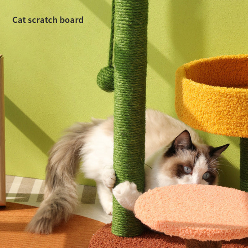 KFX-3799613 Cat Climbing Frame with Sisal Hemp Column for Scratching and Cozy Nesting