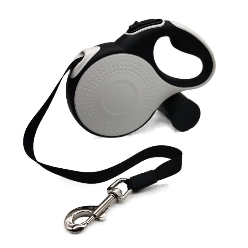 KFX-3800125 Automatic Retractable Dog Leash with Trash Bag Dispenser in White and Green Options