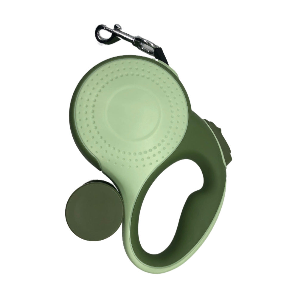 KFX-3800125 Automatic Retractable Dog Leash with Trash Bag Dispenser in White and Green Options