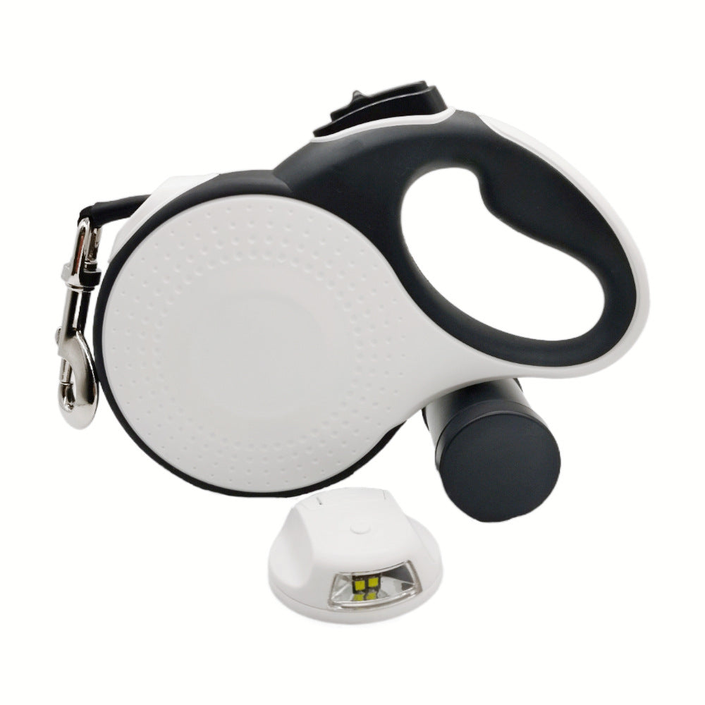 KFX-3800125 Automatic Retractable Dog Leash with Trash Bag Dispenser in White and Green Options