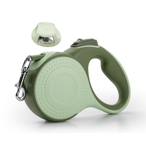 KFX-3800125 Automatic Retractable Dog Leash with Trash Bag Dispenser in White and Green Options