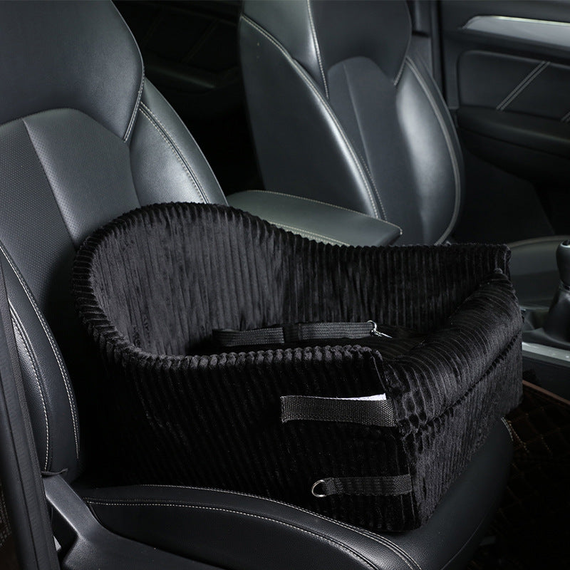 KFX-3800381 Portable Pet Car Seat Armrest for Travel - Available in Brown, Rose Red, Black, and Dark Red Cloth