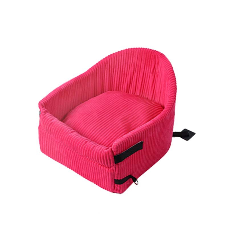 KFX-3800381 Portable Pet Car Seat Armrest for Travel - Available in Brown, Rose Red, Black, and Dark Red Cloth