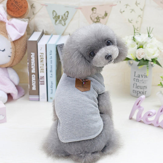 KFX-3802685 Breathable Cotton Dog T-Shirt Vest in Solid Colors for Casual Wear