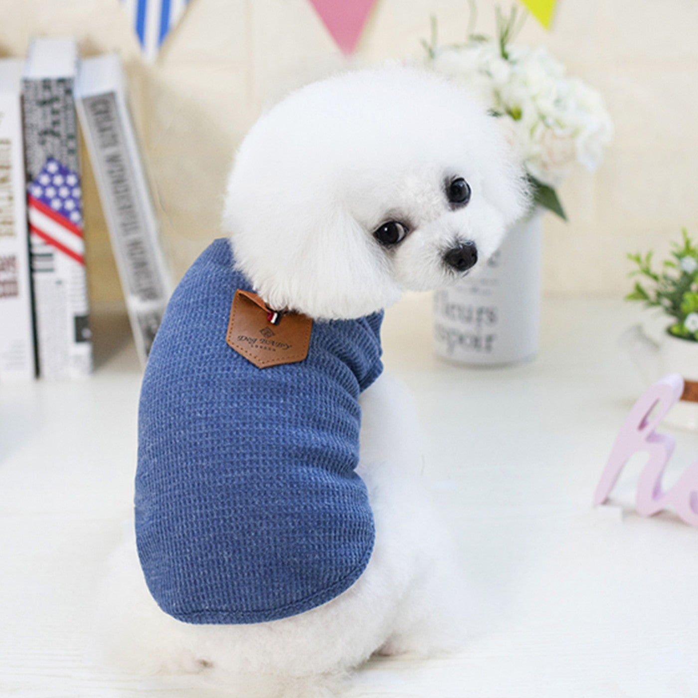 KFX-3802685 Breathable Cotton Dog T-Shirt Vest in Solid Colors for Casual Wear