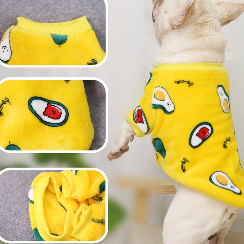 KFX-3802941 Cozy Coral Fleece Autumn and Winter Pajamas Jacket for Pets