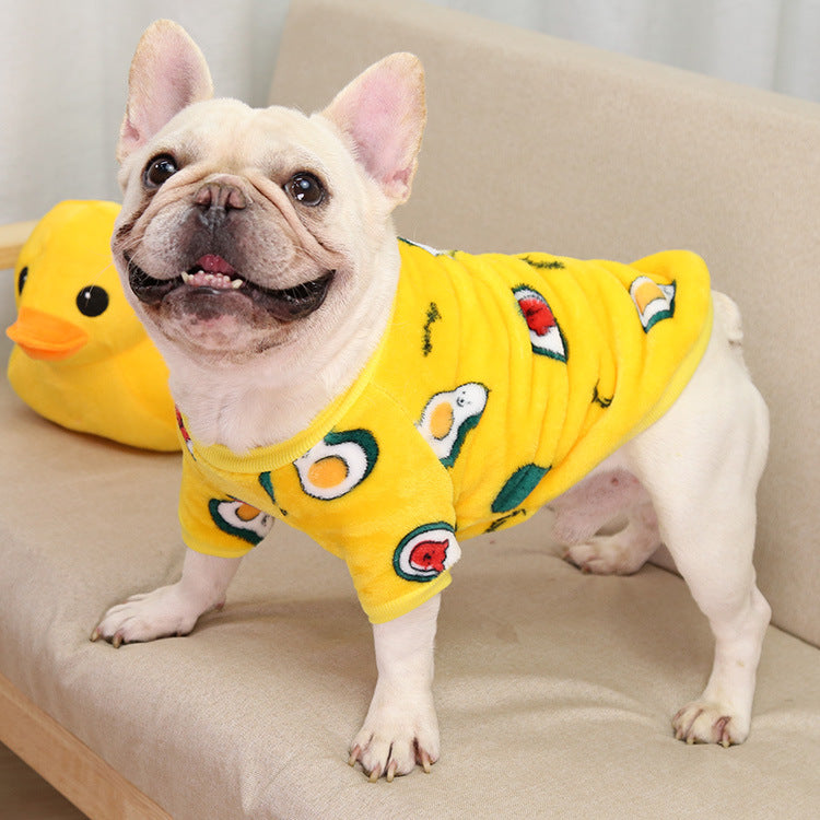 KFX-3802941 Cozy Coral Fleece Autumn and Winter Pajamas Jacket for Pets
