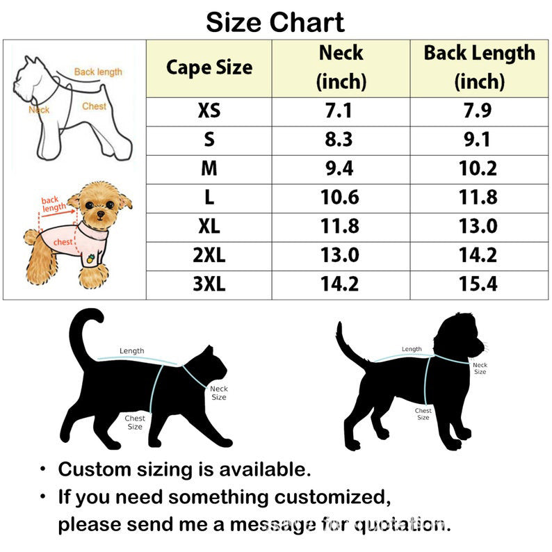 KFX-3804477 Red Vampire Cloak Windbreaker for Pets - XS to XL Size Options