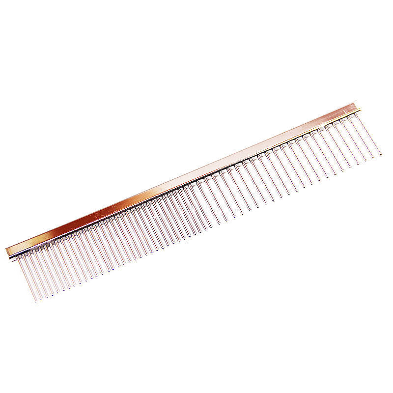 KFX-3807677 Dual Purpose Stainless Steel Pet Grooming Comb - 16.5cm Length, Suitable for Dense and Sparse Fur