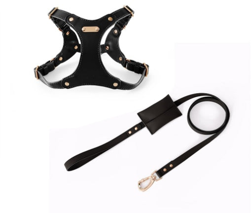 KFX-3811133 Stylish Leather Chest Strap Harness for Dogs in Various Colors and Sizes