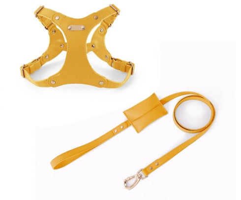 KFX-3811133 Stylish Leather Chest Strap Harness for Dogs in Various Colors and Sizes