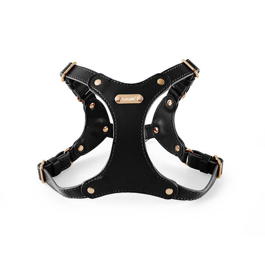 KFX-3811133 Stylish Leather Chest Strap Harness for Dogs in Various Colors and Sizes