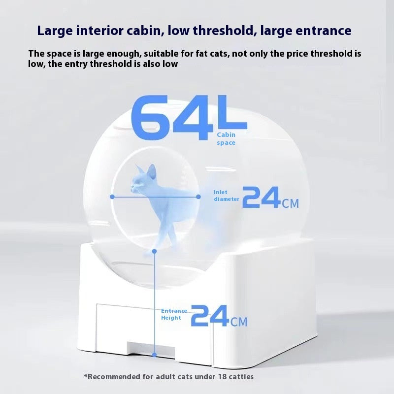 KFX-3813309 Automatic Cleaning Cat Litter Box with Deodorizing Feature - Fully Enclosed & Anti-Splash Design