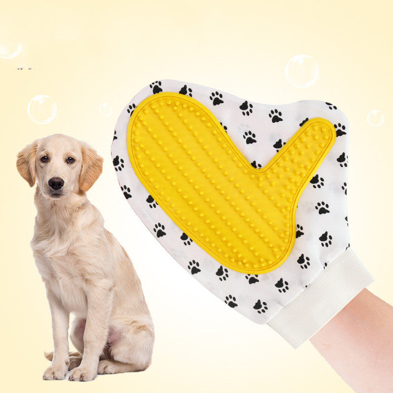 KFX-3813437 Silicone Pet Grooming Brush Gloves for Gentle Bathing and Deshedding - Comfortable Fit for Cats and Dogs
