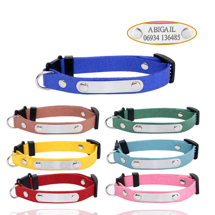 KFX-3813821 Light-Reflecting Monochrome Pet Collar for Cats - Safety Design in Brown, Black, Red, Purple, Dark Blue