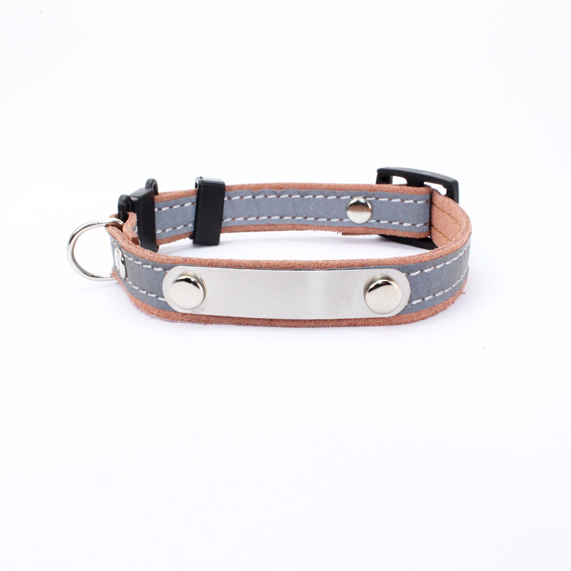 KFX-3813821 Light-Reflecting Monochrome Pet Collar for Cats - Safety Design in Brown, Black, Red, Purple, Dark Blue