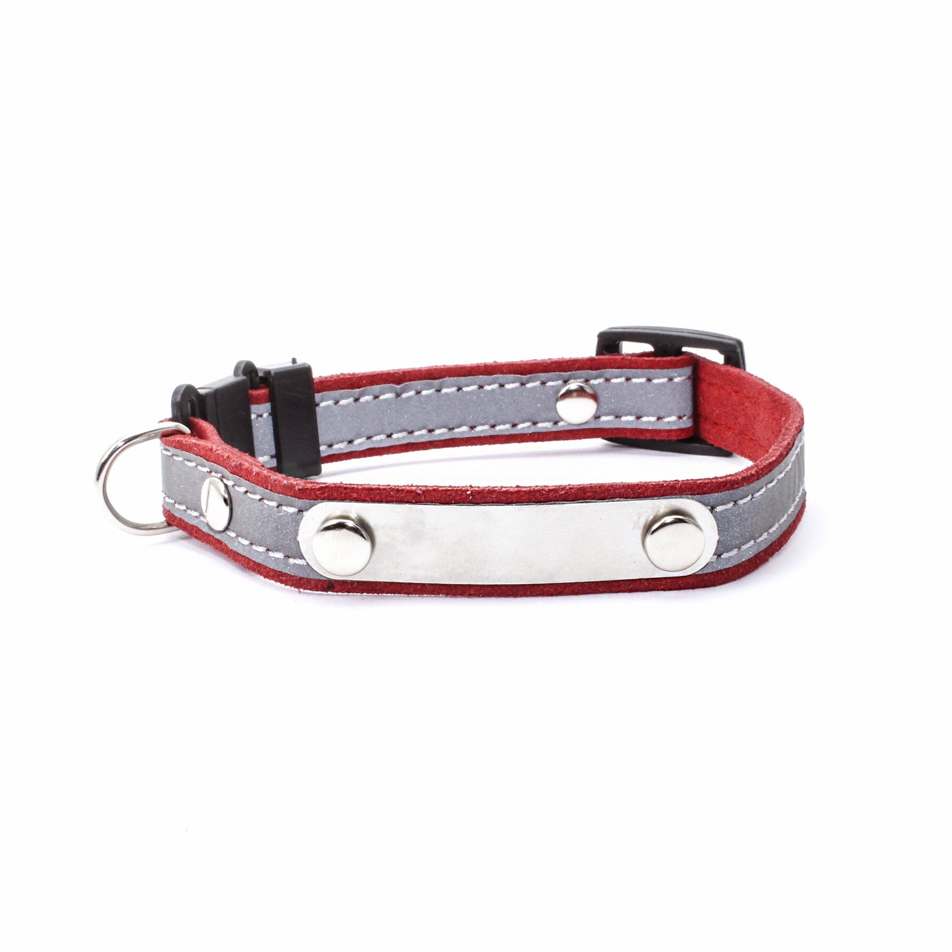 KFX-3813821 Light-Reflecting Monochrome Pet Collar for Cats - Safety Design in Brown, Black, Red, Purple, Dark Blue
