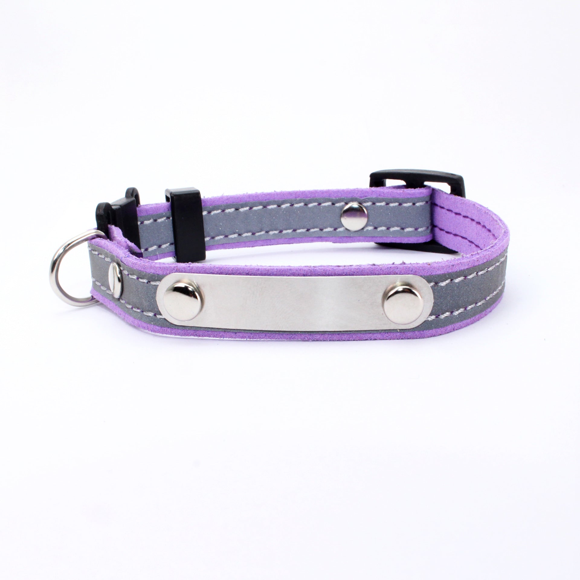 KFX-3813821 Light-Reflecting Monochrome Pet Collar for Cats - Safety Design in Brown, Black, Red, Purple, Dark Blue