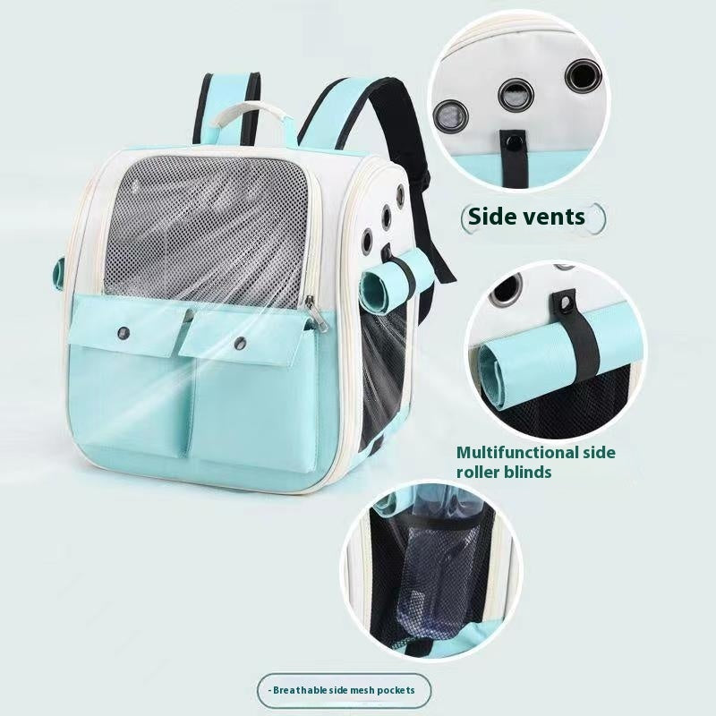 KFX-3814077 Large Capacity Transparent Pet Shoulder Bag - Outdoor Canvas in Various Colors