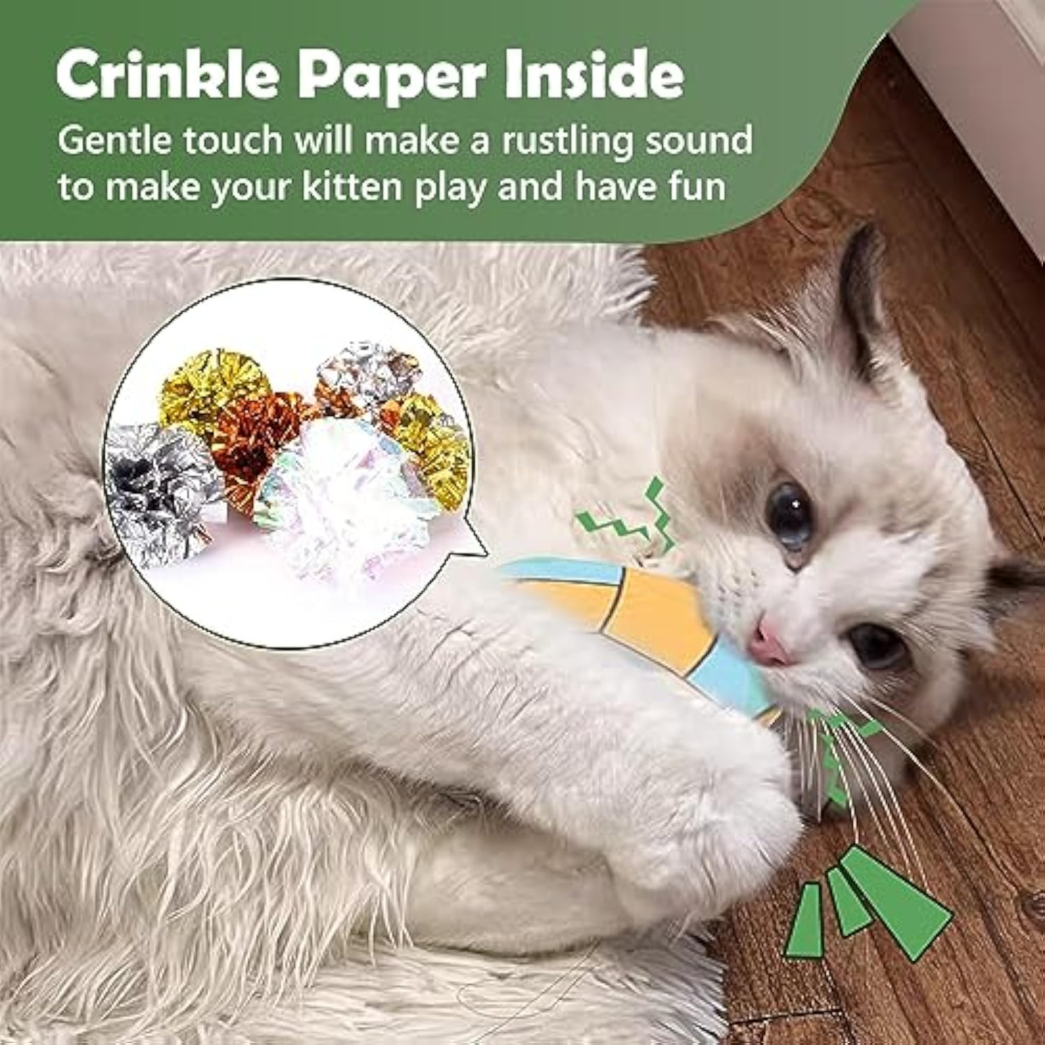 KFX-3815101 Interactive Cat Flying Disc Toy with Soft Plush, Catnip, and Mylar Crinkle Sound for Indoor Cats and Kittens