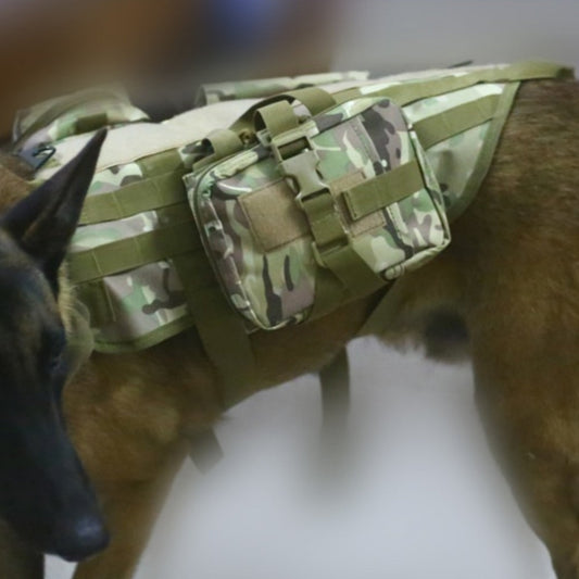 KFX-3816893 Outdoor Waterproof Tactical Dog Vest - Adjustable Nylon Pet Clothing in Multiple Colors and Sizes