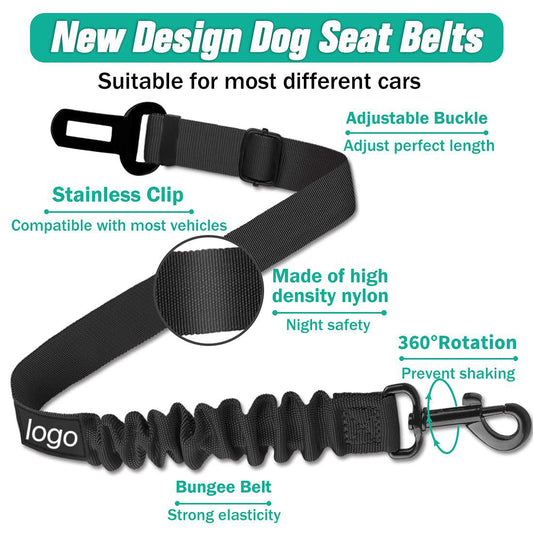 KFX-3817405 Adjustable Pet Seat Belt with Hand Holding Rope for Car Travel