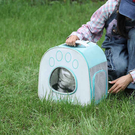 KFX-3819837 Portable Double Shoulder Pet Carrier Bag for Cats - Medium Soft Oxford Fabric, Multiple Colors Available