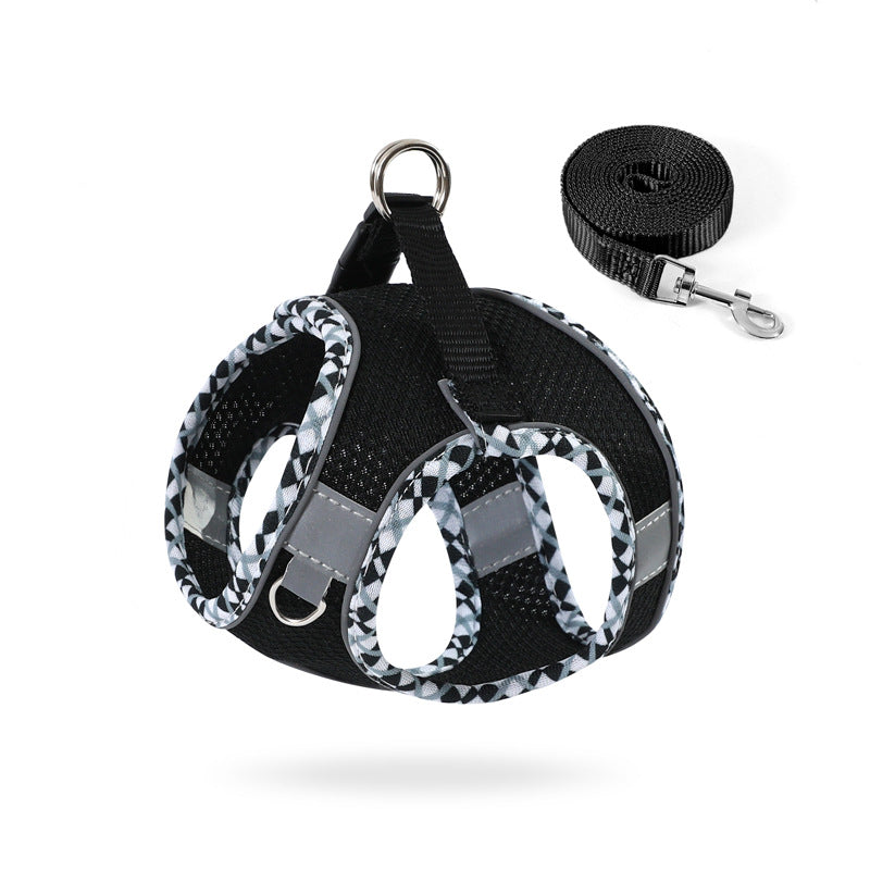 KFX-3822653 No-Pull Step-In Dog Harness with Leash - Breathable Mesh, Quick-Release Buckle, Reflective Outdoor Vest for Dogs and Cats