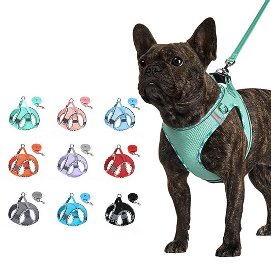 KFX-3822653 No-Pull Step-In Dog Harness with Leash - Breathable Mesh, Quick-Release Buckle, Reflective Outdoor Vest for Dogs and Cats