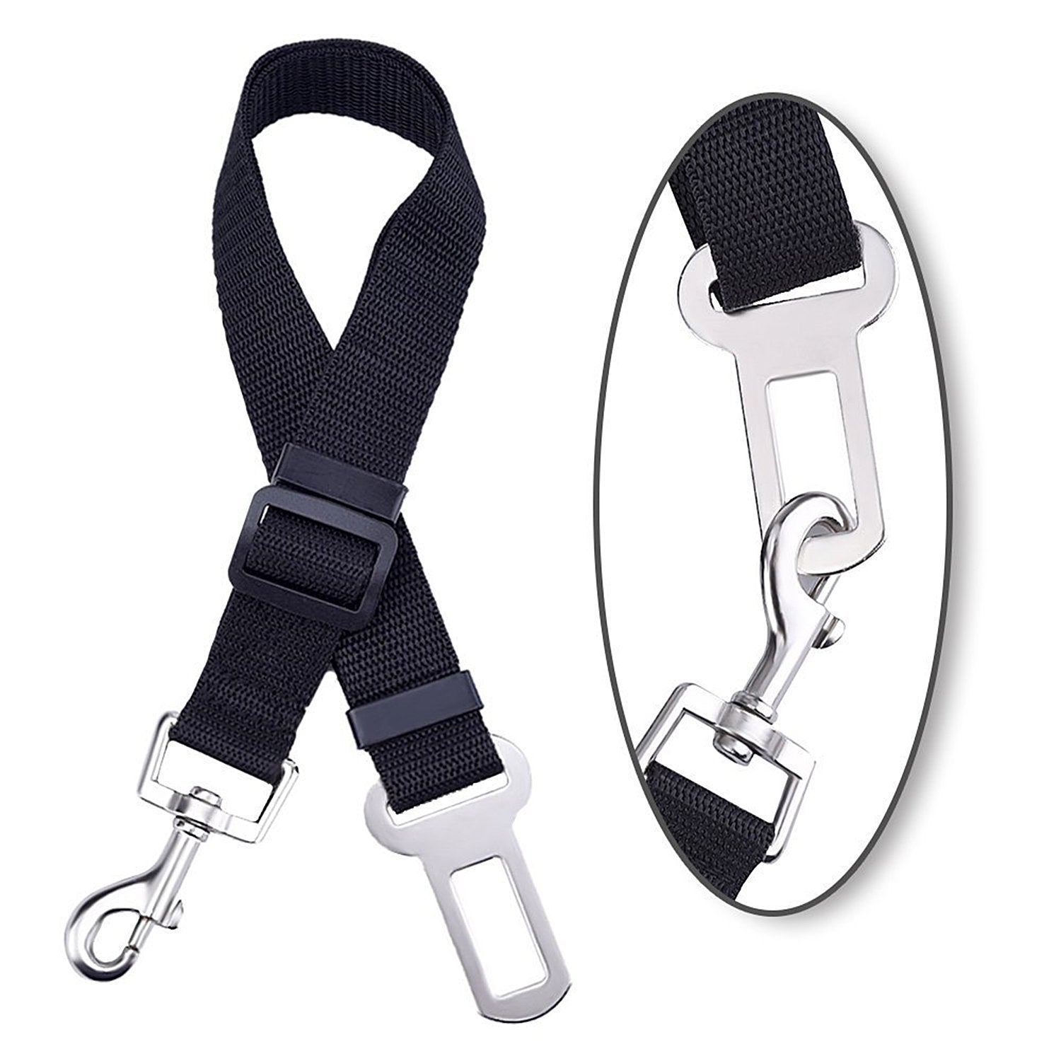 KFX-3823165 Adjustable Retractable Safety Belt Pet Leash - Elastic Polyester Design for Secure Pet Travel