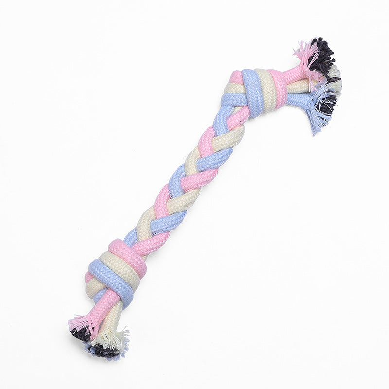 KFX-3824189 Interactive Cotton Rope Ball for Dogs and Cats - Bite Resistant Knot Toy in Macaron Colors