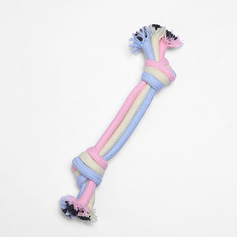 KFX-3824189 Interactive Cotton Rope Ball for Dogs and Cats - Bite Resistant Knot Toy in Macaron Colors