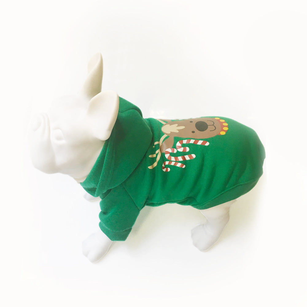 KFX-3827517 Cozy Christmas Deer Sweater for Small to Medium Dogs - Cotton Blend, Casual Style