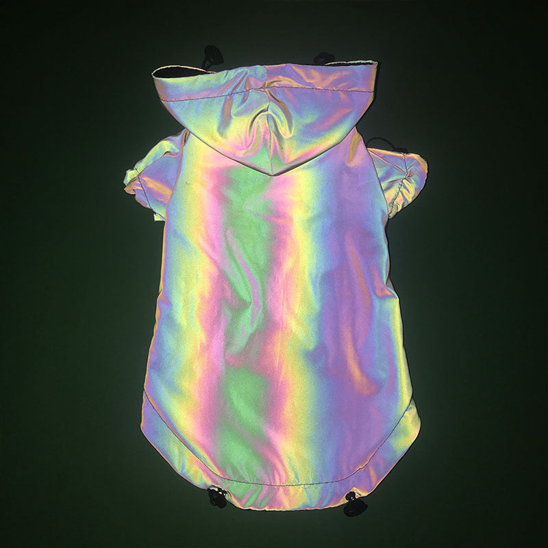 KFX-3827773 Reflective Waterproof Dog Hoodie Windbreaker for All Seasons - Soft, Warm, and Breathable