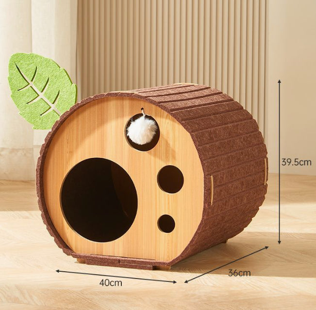 KFX-3828413 Cat Scratch Board Felt Nest for Cats - Wine Red & Camel Variants, Multi-layer Options Available