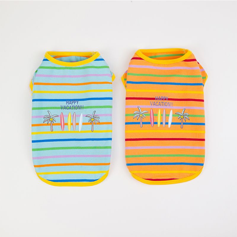 KFX-3831485 Comfortable and Breathable Summer Pet Vest in Light Blue and Orange