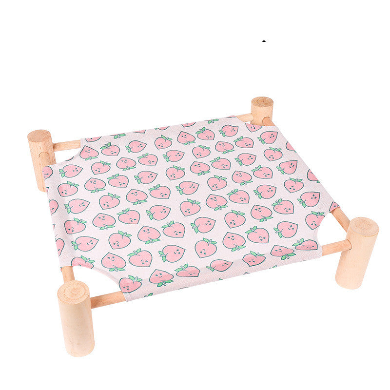 KFX-3833149 Wooden Four Seasons Pet Camping Bed and Mat for Small Dogs and Cats, Removable and Washable Covers, Various Colors Available