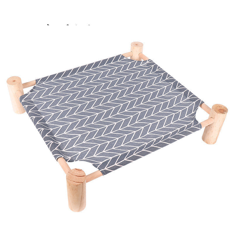 KFX-3833149 Wooden Four Seasons Pet Camping Bed and Mat for Small Dogs and Cats, Removable and Washable Covers, Various Colors Available