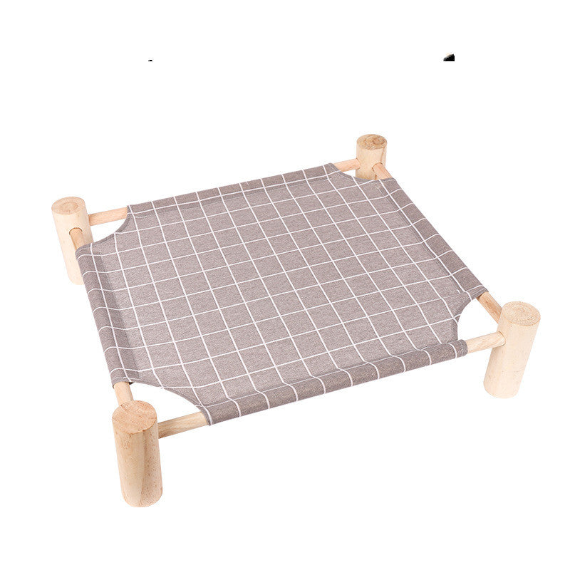 KFX-3833149 Wooden Four Seasons Pet Camping Bed and Mat for Small Dogs and Cats, Removable and Washable Covers, Various Colors Available
