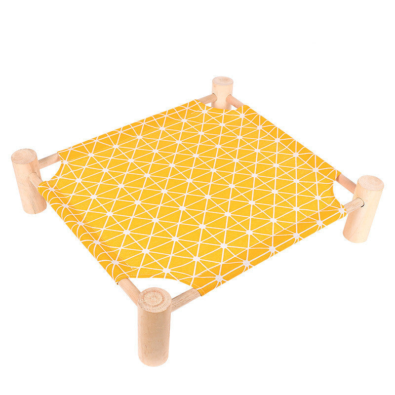 KFX-3833149 Wooden Four Seasons Pet Camping Bed and Mat for Small Dogs and Cats, Removable and Washable Covers, Various Colors Available