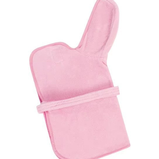 KFX-3835709 Soft and Thick Coral Fleece Dog Bath Towel - Wearable Bathrobe in Blue, Yellow, Pink, or White