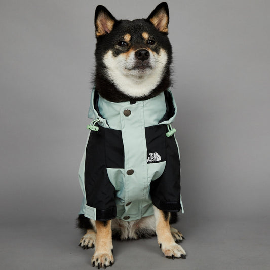 KFX-3836477 Light Green Windproof and Rainproof Large Dog Shell Jacket - Sizes S to 5XL